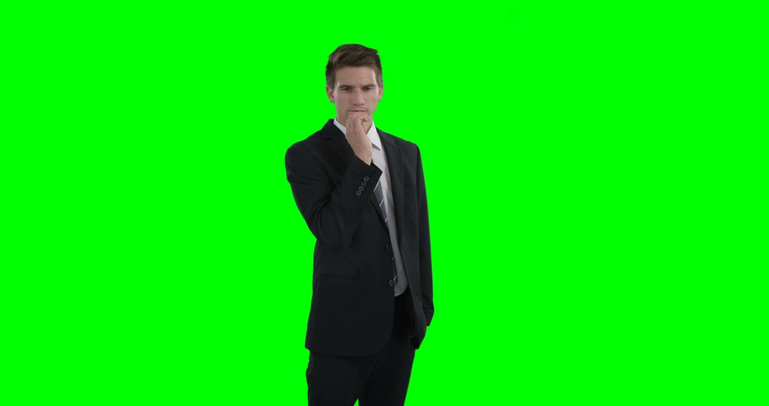 Businessman Conceptualizing On Green Screen Technology