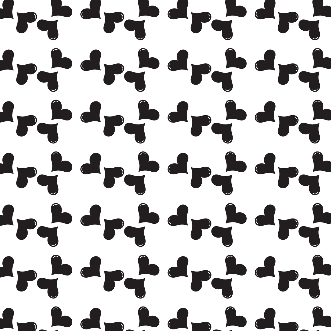 Repeating Black Heart Pattern on Transparent Background Vector