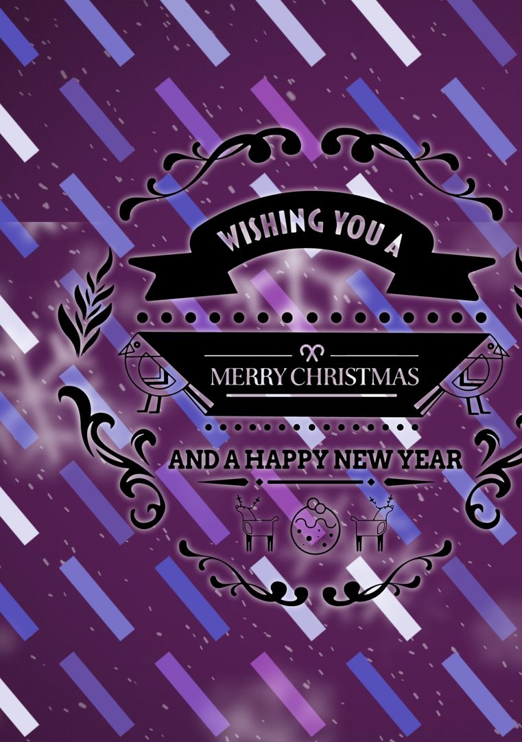 Festive Christmas and New Year Card with Abstract Winter Background