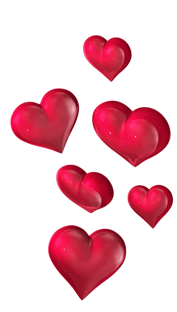 Transparent Romantic Red Hearts Design