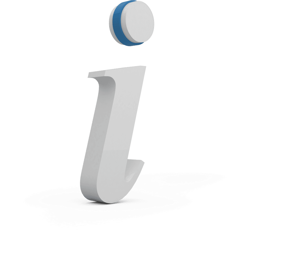 3D Transparent Information Icon with Shadow Effect