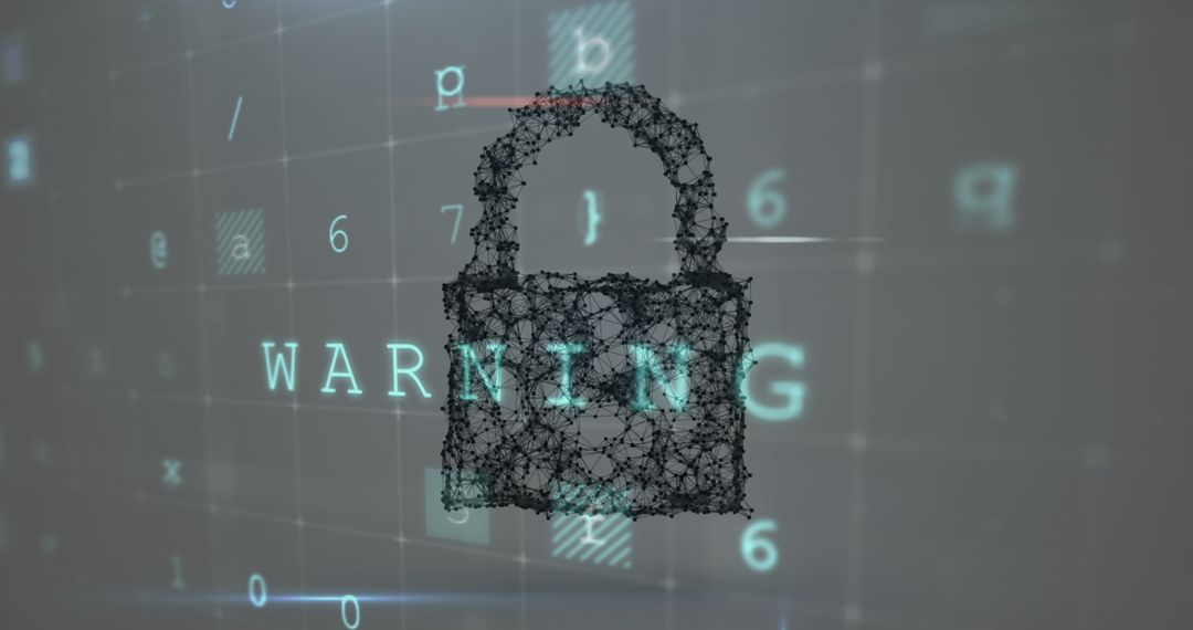 Digital Internet Security Warning Padlock Display