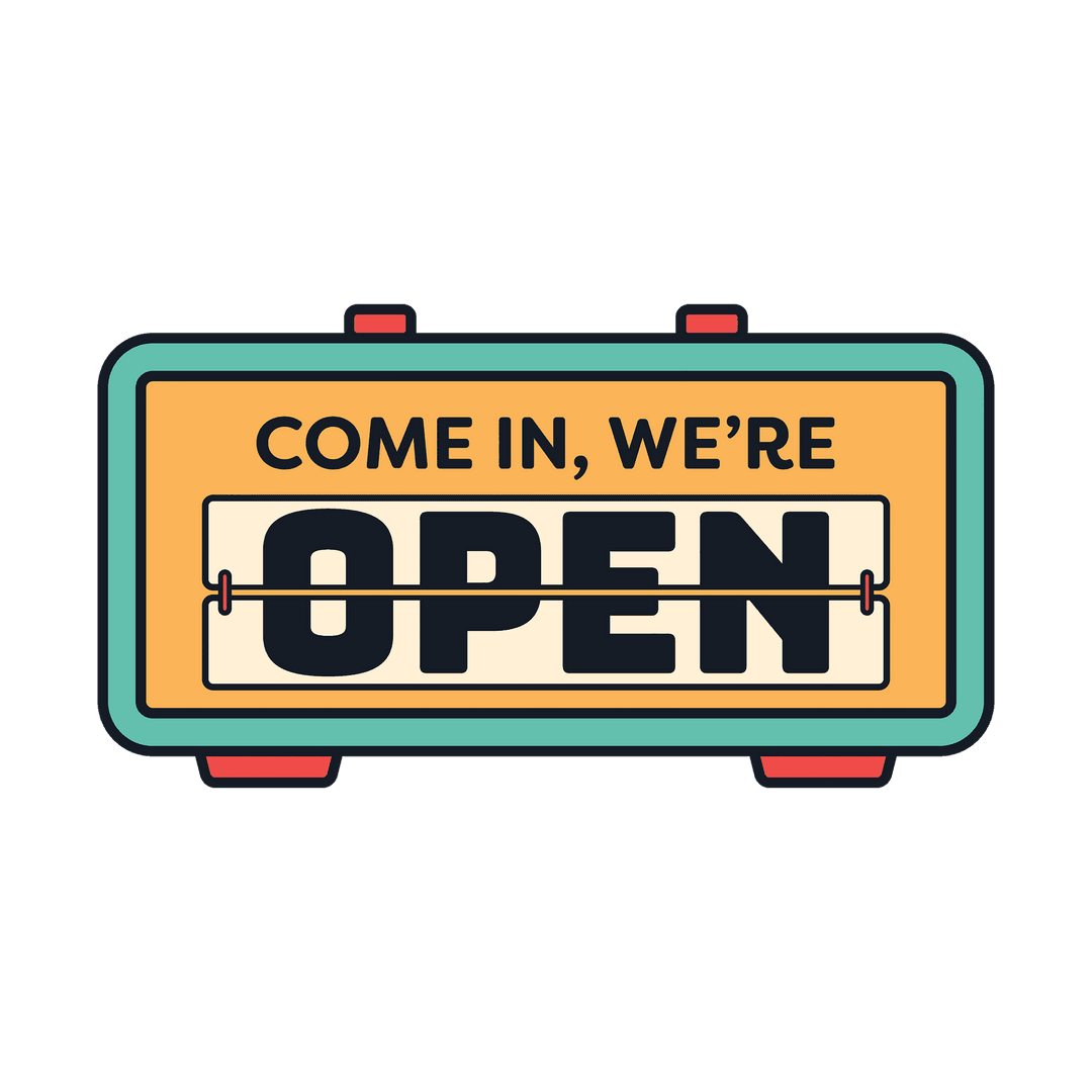 Retro Open Sign on Transparent Background Vector Against Transparent