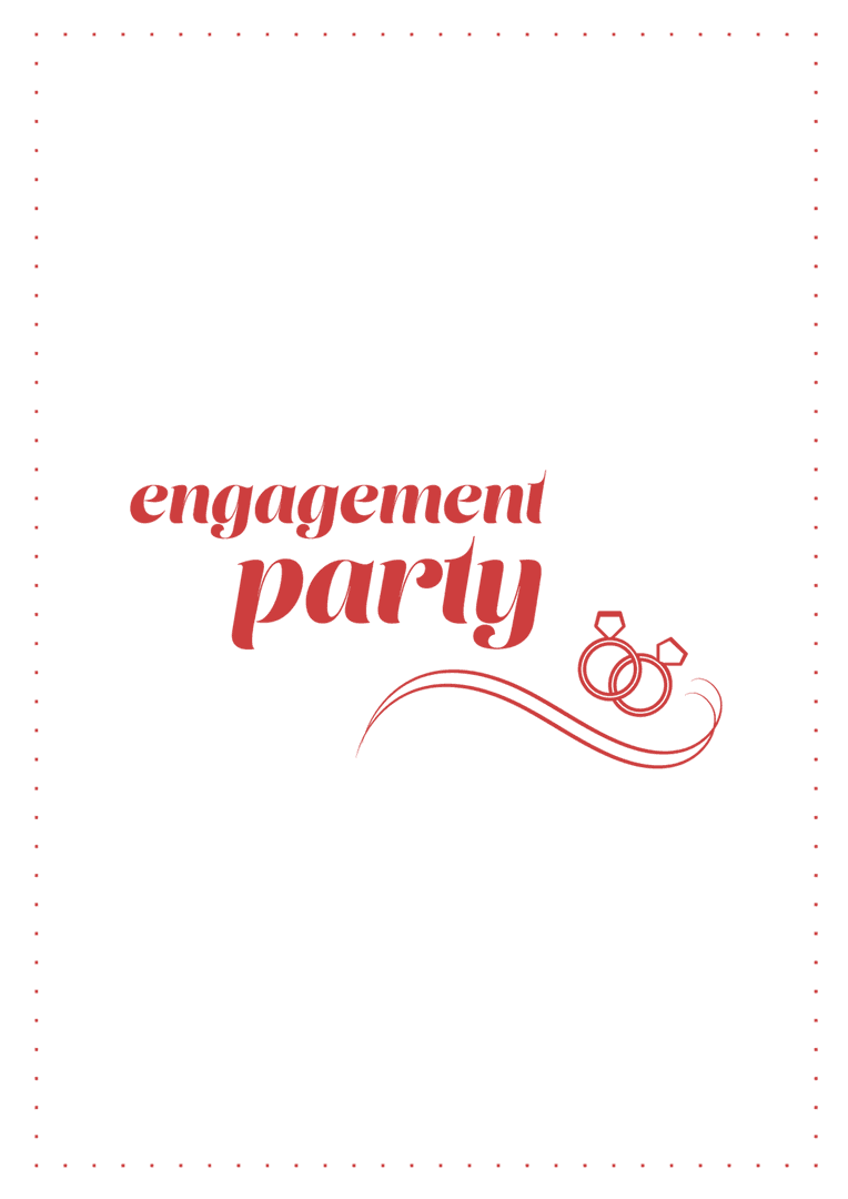 Stylish Engagement Party Text on Transparent Background