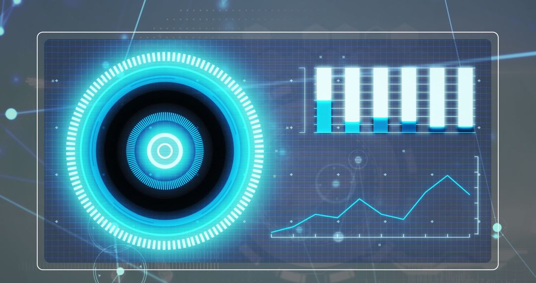 Futuristic Interface with Data Visualizations and Network Connections - Free Images, Stock Photos and Pictures on Pikwizard.com