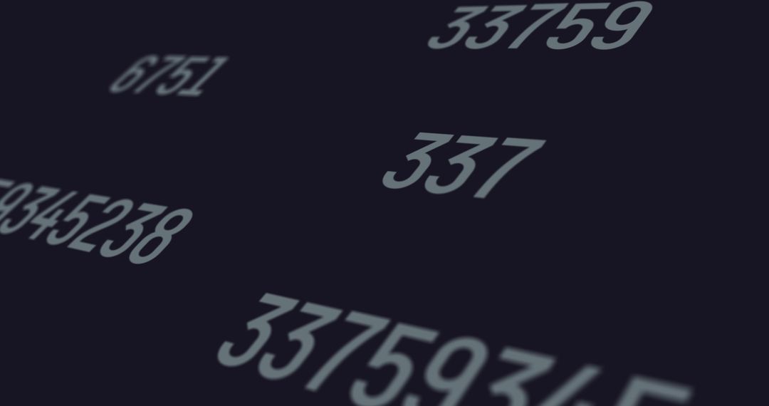 Blurred Random Numbers on Black Background