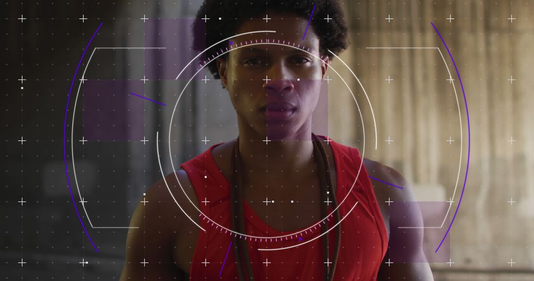 Virtual Interface Overlay on Athlete Training