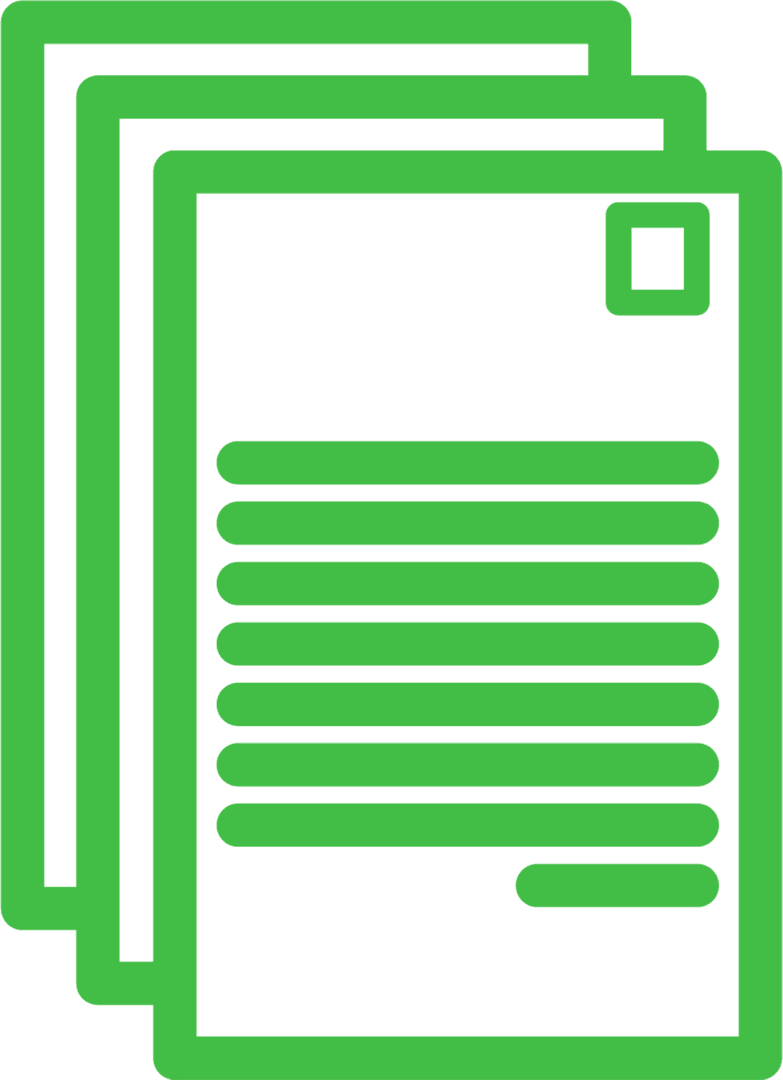 Green Paper Document Icon on Transparent Background