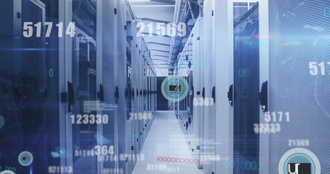 Digital Interface with Data Flow in Server Room