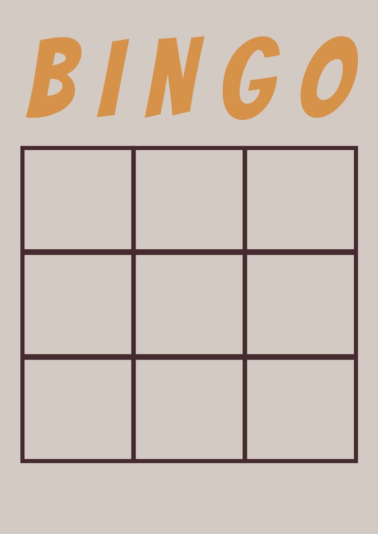 Classic Bingo Card Template for Games and Events