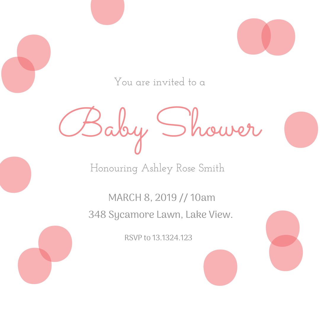 Elegant Pink Baby Shower Invitation with Gentle Dots