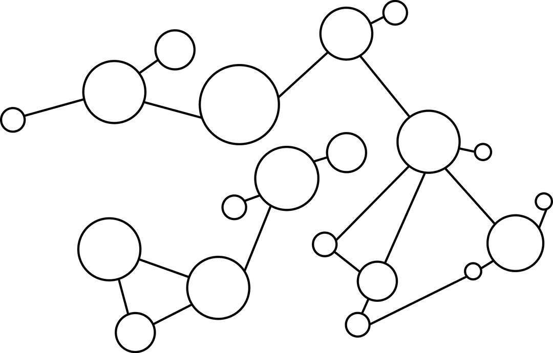 Abstract Circular Connections on Transparent Background