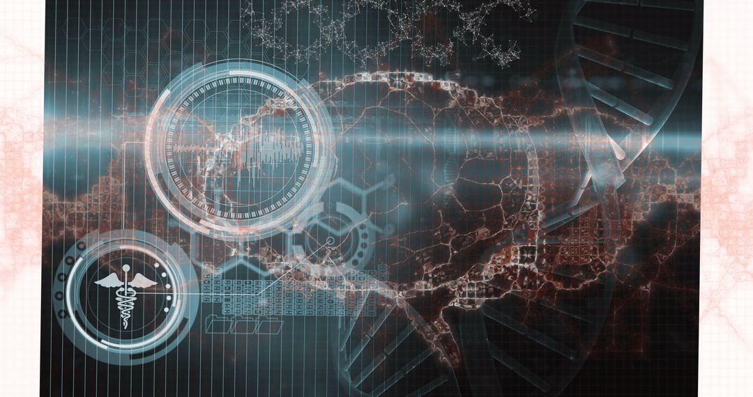 Futuristic DNA and Brain Technology Interaction Concept