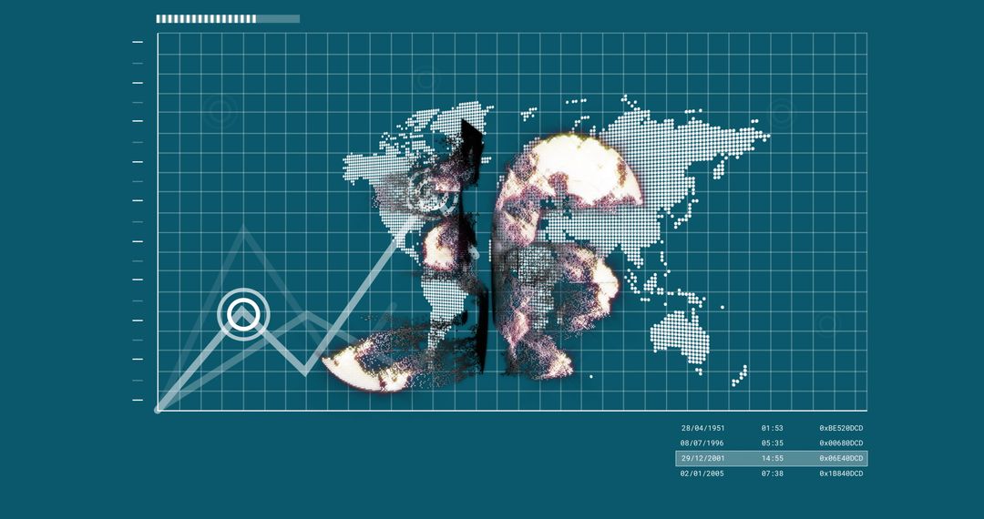 Digital Global Growth Chart with 5G Technology Integration