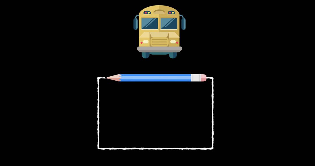 Education Concept with School Bus and Pencil Design