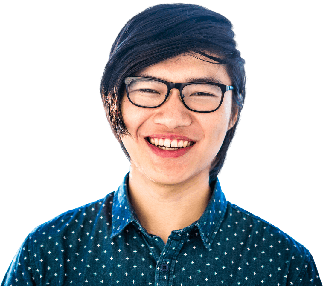 Smiling Hipster Businessman Isolated on Transparent Background