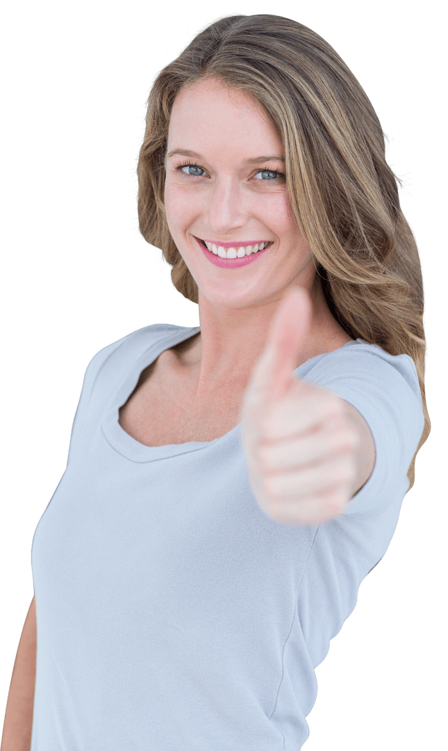 Smiling Woman Thumbs Up Transparent Background Vector Art