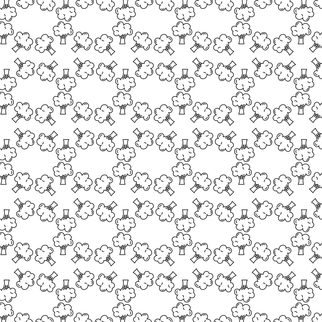 Repeating Pattern of Black Trees on Transparent Background
