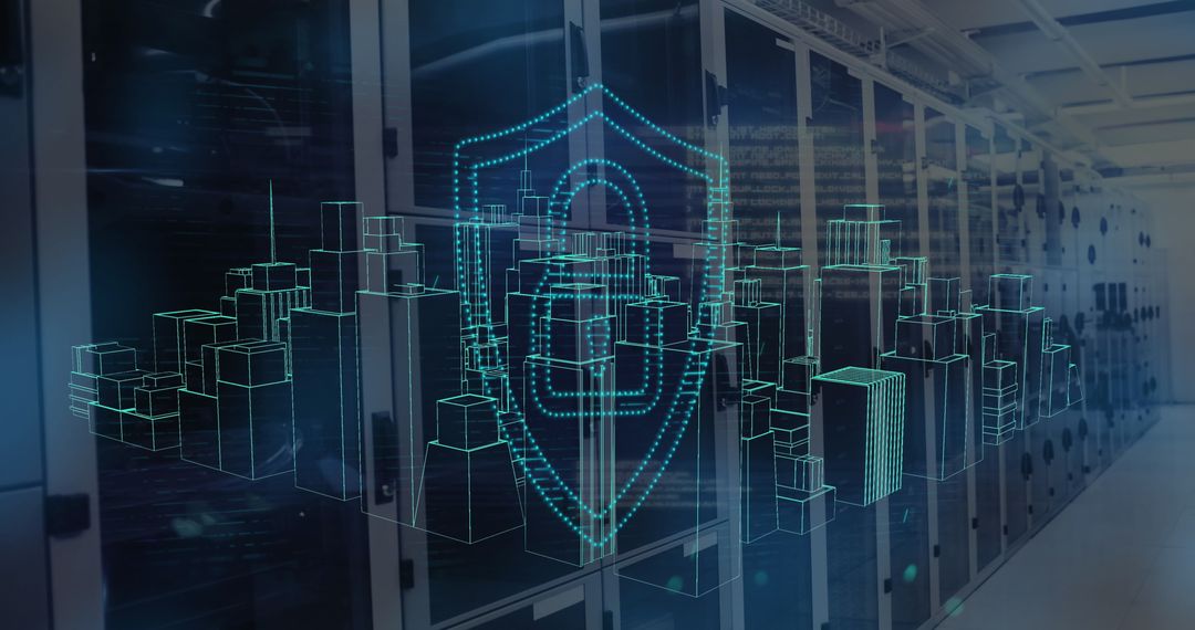 Futuristic Cybersecurity Concept in Data Center