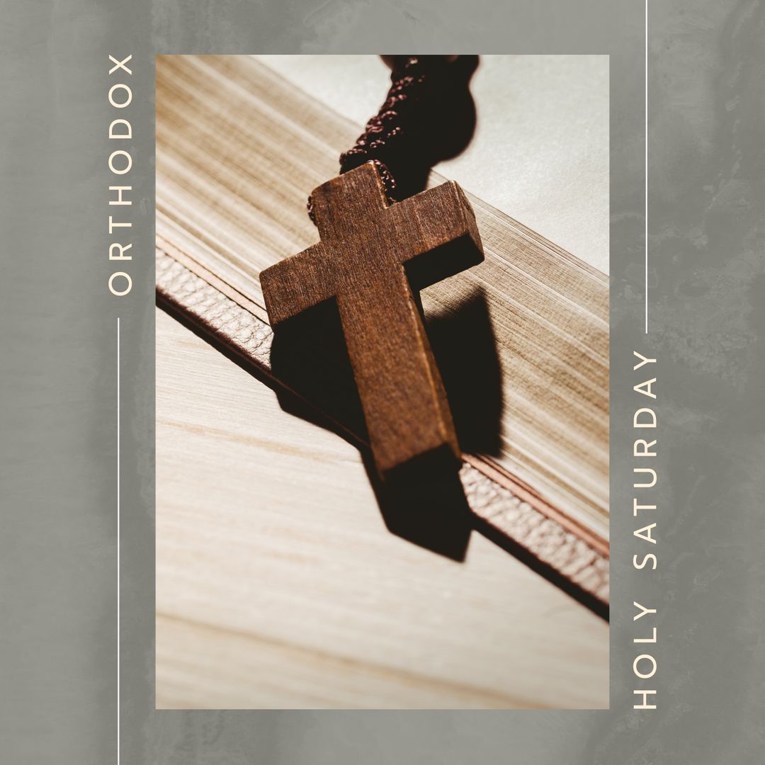 Orthodox Cross with Rosary on Holy Saturday