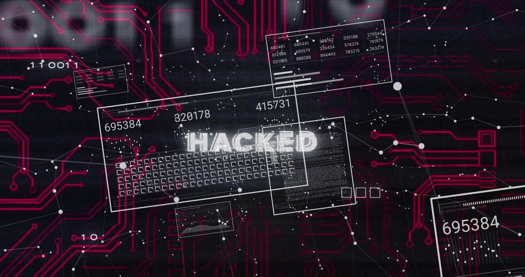 Cybersecurity Threat with Hacked Digital Interface Display