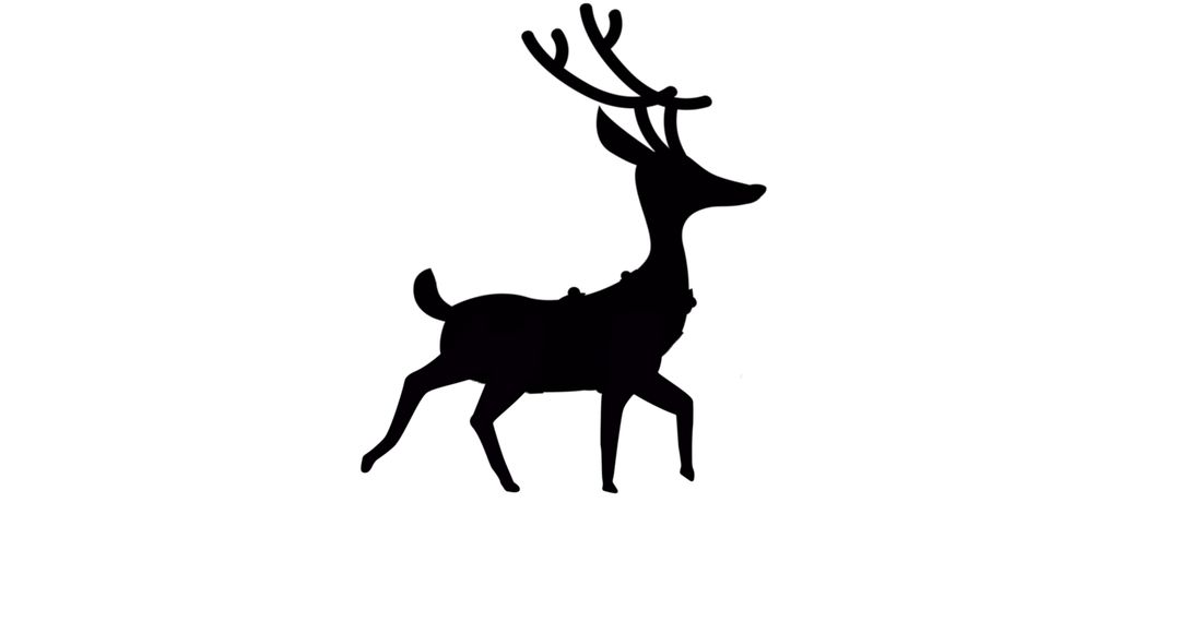 Black Silhouette of Reindeer on White Background - Free Images, Stock Photos and Pictures on Pikwizard.com