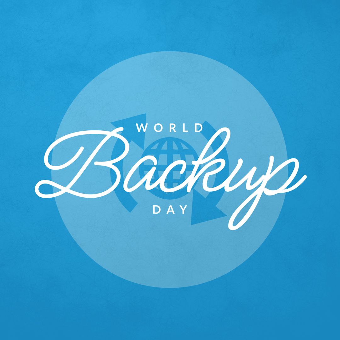 World Backup Day Banner with Globe and Arrows Icon