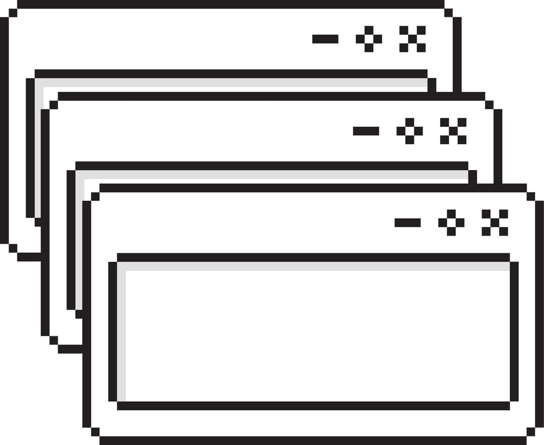pixel art gui frames overlapping on transparent background - Download Free Stock Images Pikwizard.com