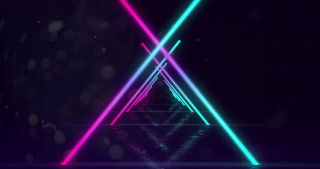 Hypnotic Neon Triangles in Repetitive Kaleidoscopic Motion