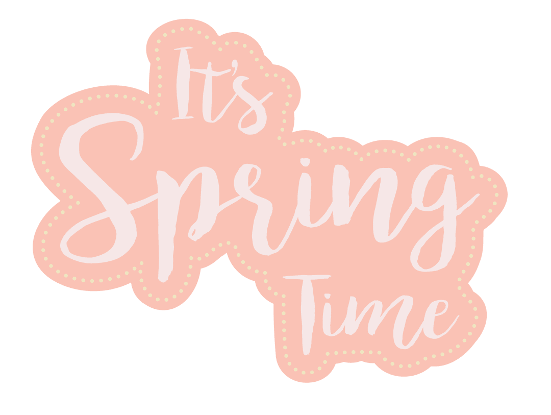 Elegant It's Spring Time Text on Transparent Background