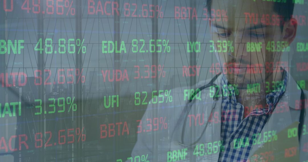 Doctor Analyzing Data on Digital Interface in Healthcare