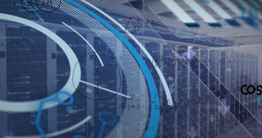 Digital Interface Concept in High-Tech Server Room