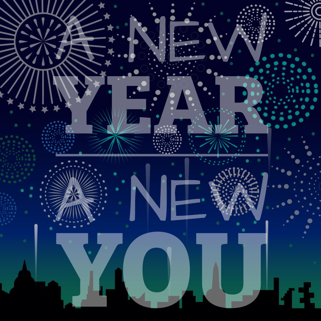 Festive Fireworks Celebrating New Year Over Cityscape