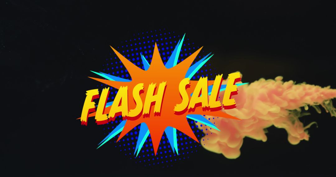 Flash Sale Announcement with Dynamic Orange Burst
