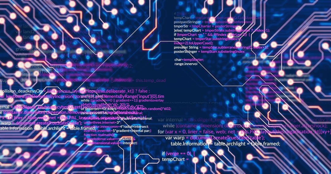 Abstract Circuit Board with Flowing Data Streams