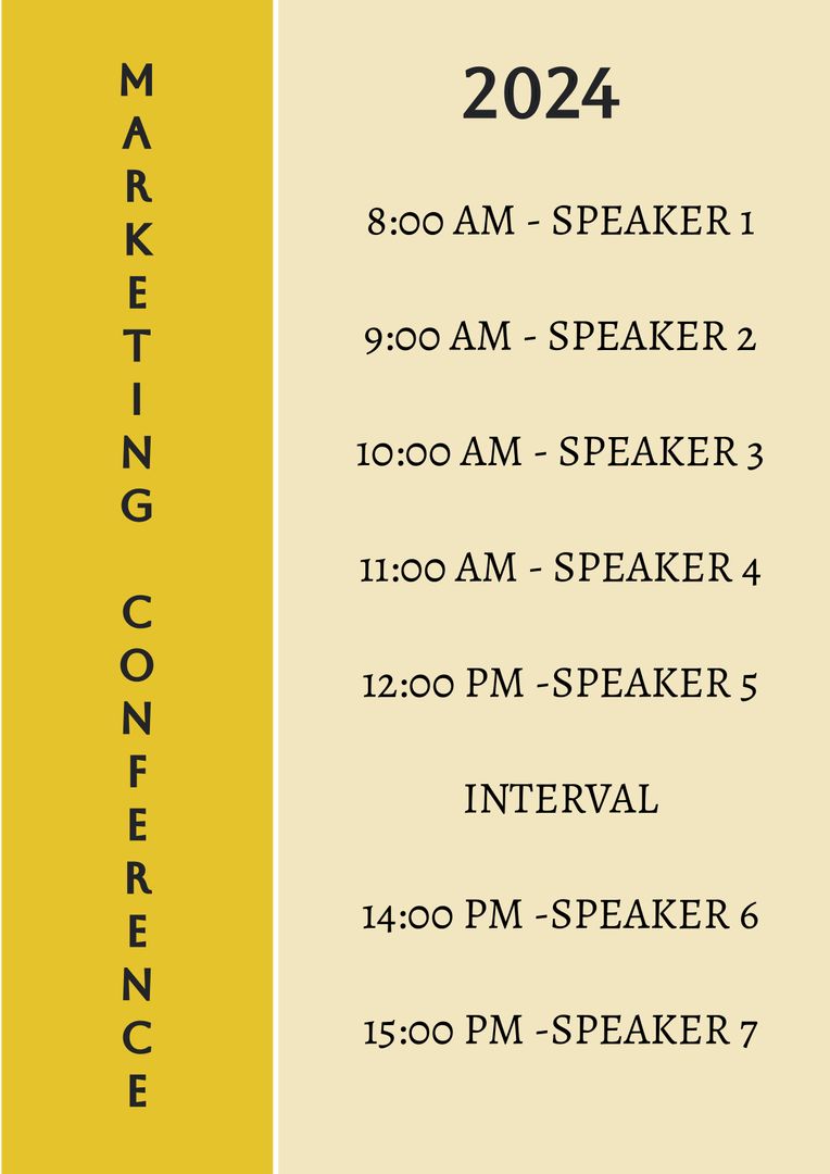 2024 Marketing Conference Schedule With Timings - Download Free Stock Templates Pikwizard.com