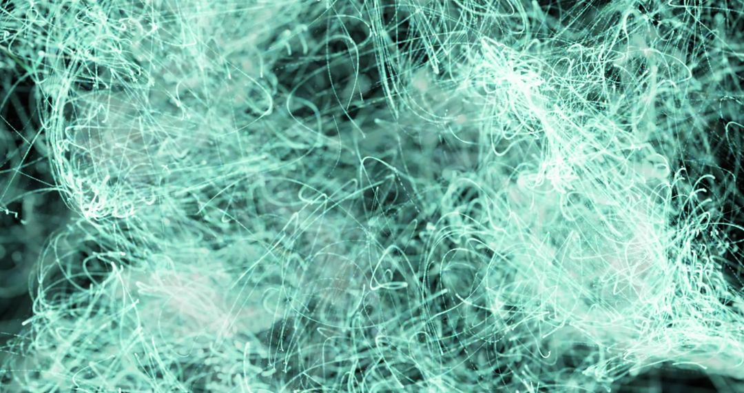 Dynamic Green Light Trails Moving in Abstract Loop