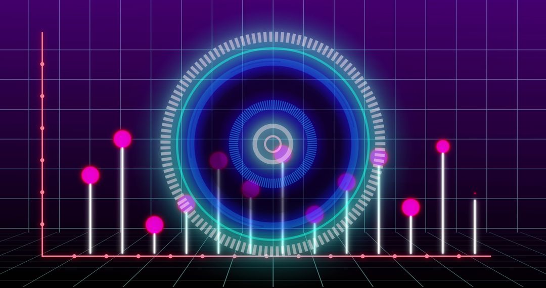 Futuristic Financial Data Visualization with Grid Background