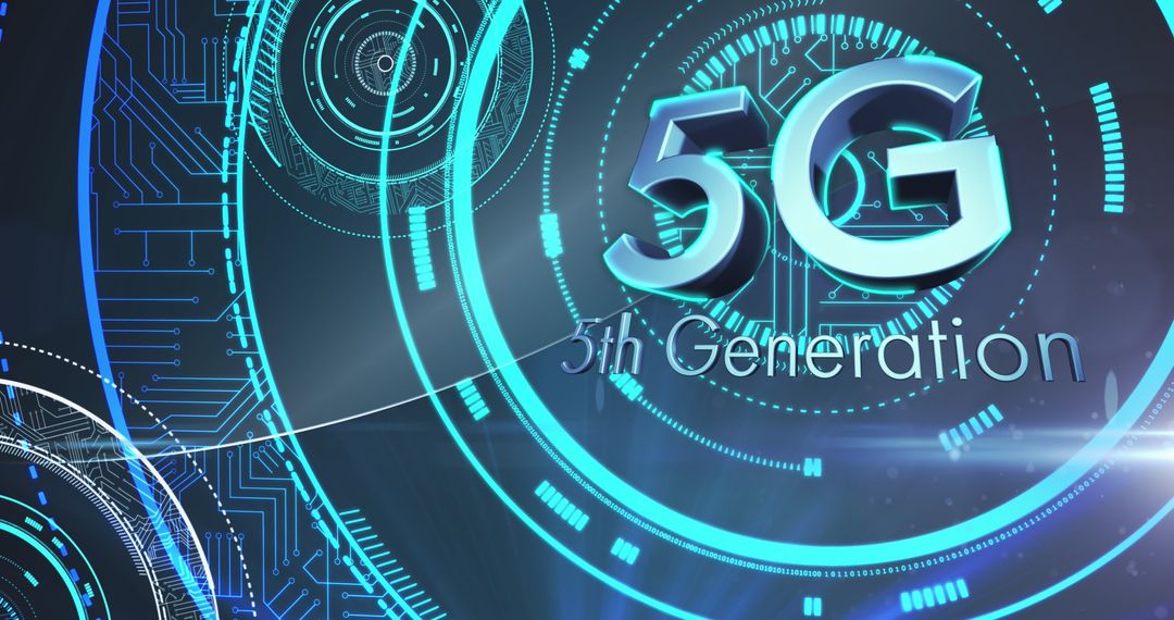 Futuristic 5G Technology with Digital Interface Animation