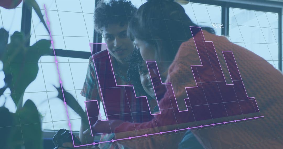 Colleagues Analyzing Data Chart in Modern Office - Free Images, Stock Photos and Pictures on Pikwizard.com