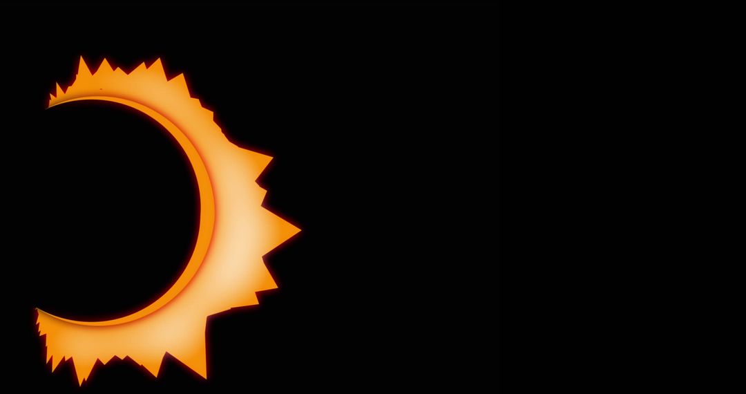 Abstract Solar Eclipse with Glowing Shapes