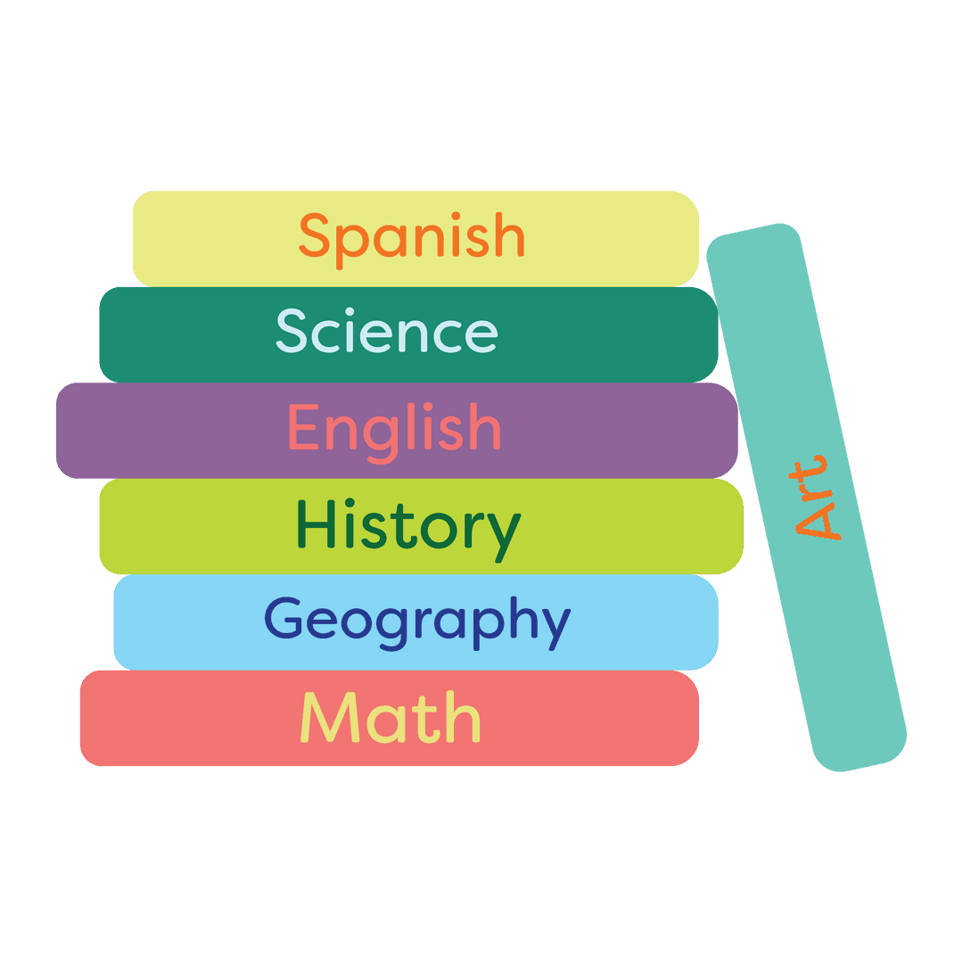 Transparent Stack of Colorful School Books Illustration