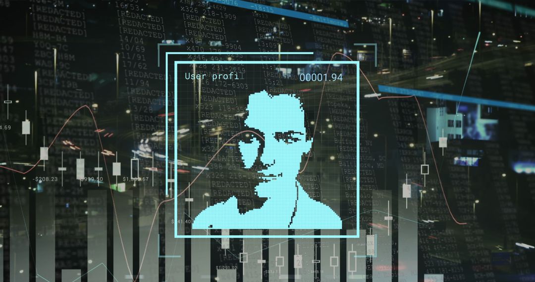 Digital Interface with User Profile and Market Analytics Overlay