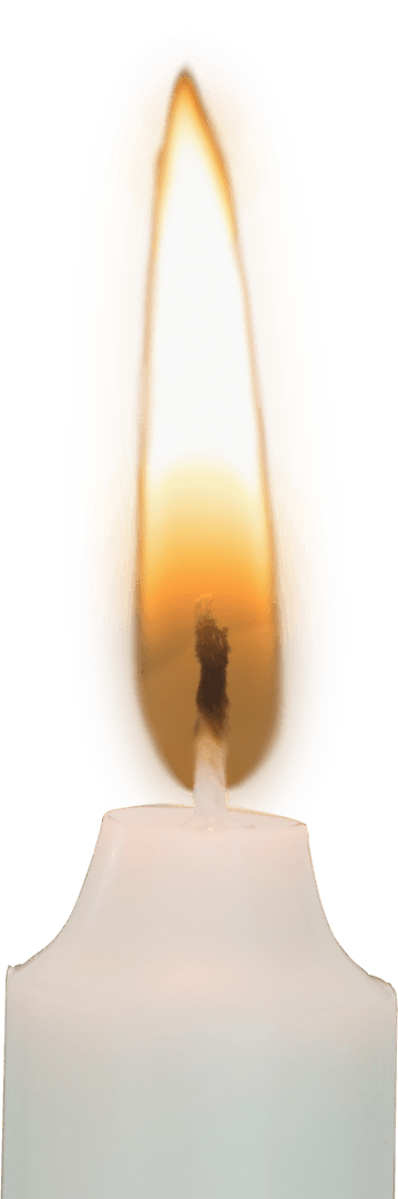 Burning White Candle on Transparent Background Illustration