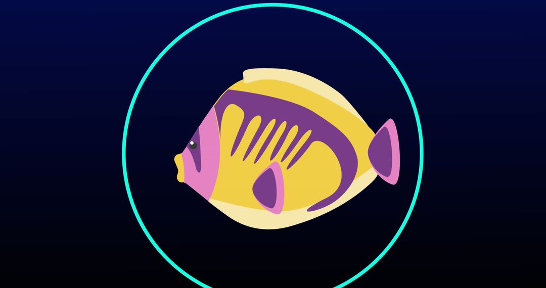 Vibrant Abstract Fish Artwork Circular Border