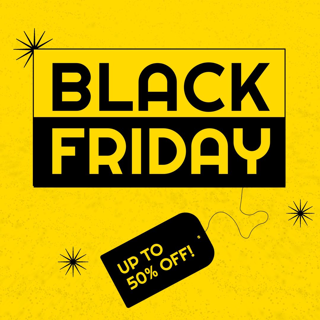 Composition of black friday text over yellow background - Download Free Stock Templates Pikwizard.com