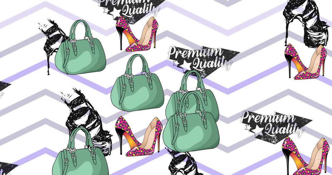 Handcrafted Luxury Handbags and Heels Pattern Design