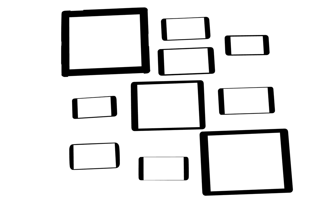 Black Abstract Coils on Transparent Background