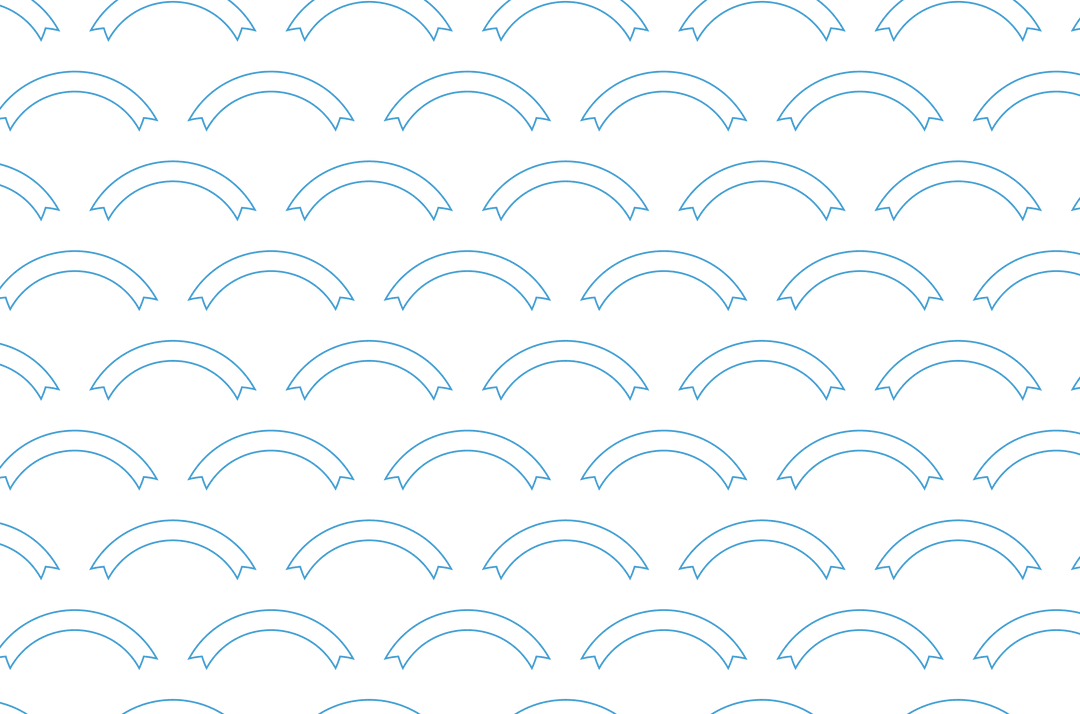 Repeating blue ribbon pattern on transparent background