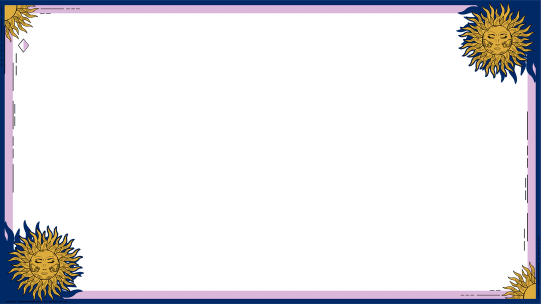 Elegant Border Design with Transparent Motifs and Golden Suns